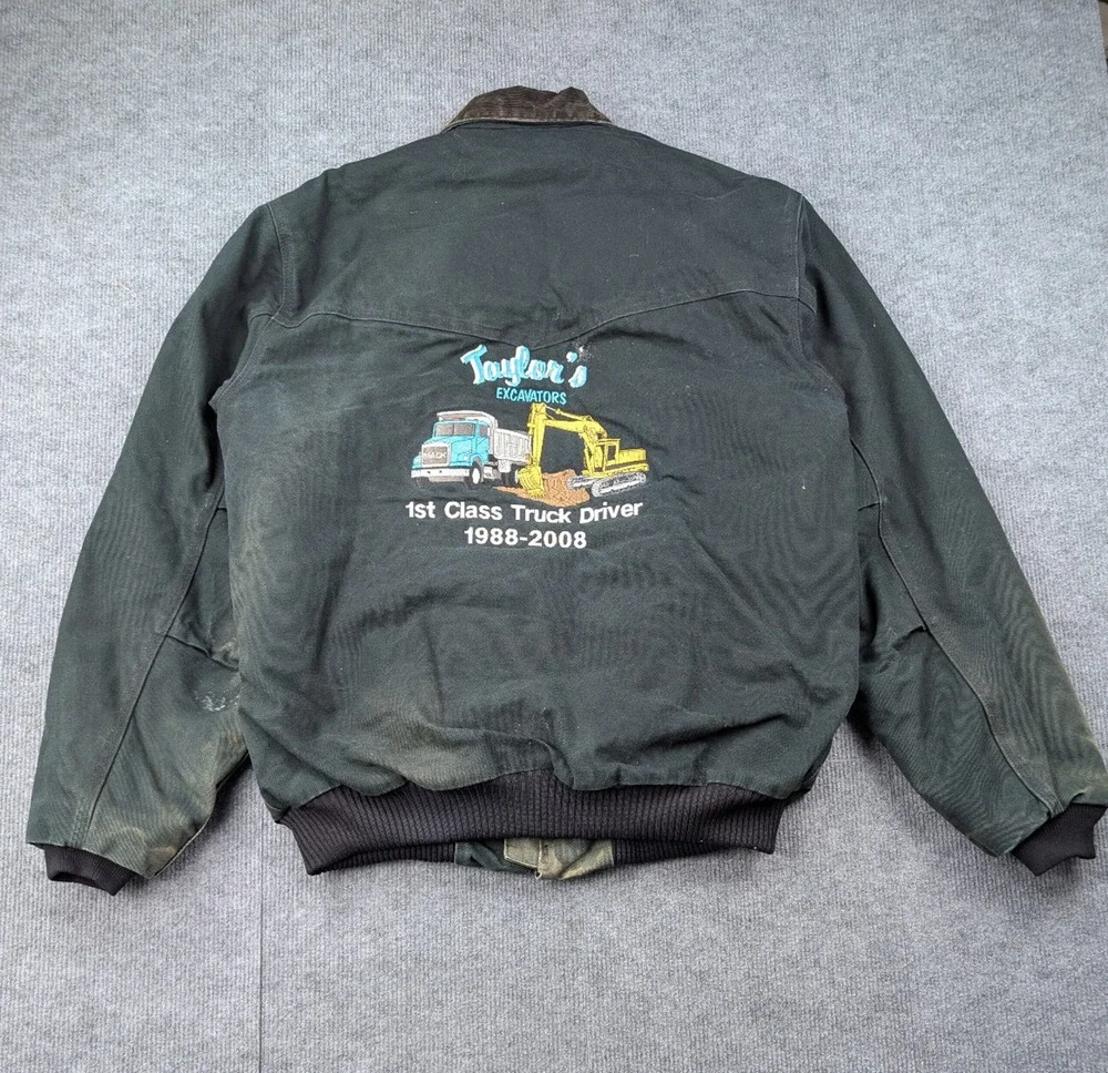 Carhartt Canvas Jacket Mens Large Call J13 Santa Fe Trucker Thrashed Faded Work